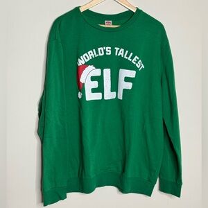 World's Tallest ELF Green Holiday Sweatshirt